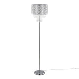 Droplet - 60" Floor Lamp - Polished Chrome And Clear Crystal Accents