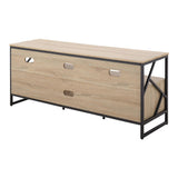 Folia - TV Stand - Natural Wood And Black Steel