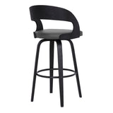 Shelly - 30" Bar Height Swivel Bar Stool With Black Frame