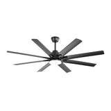 Ceiling Fan With Dimmable LED Light, 8 Blades, Smart Remote Control, Reversible DC Motor For Home Office And Living Spaces - Matte Black