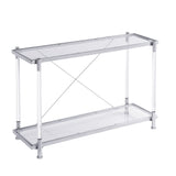 Chrome Glass Sofa Table, Acrylic Side Table, Console Table For Living Room & Bedroom - Chrome