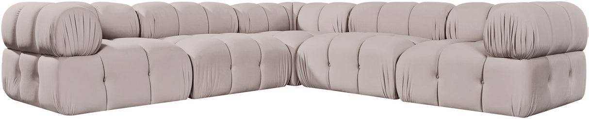 Orin - Velvet 5 Piece Modular Corner Sectional