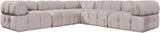 Orin - Velvet 5 Piece Modular Corner Sectional