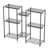 Heavy Duty Garment Rack With 8 Adjustable Wire Shelves And 5 Clothes Rails, Freestanding Closet Organizer Metal - Black