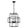 4 Light Metal Lantern Tiered Pendant Hanging Light Fixtures, Industrial Farmhouse Adjustable Height Chandeliers For Dining Room Hallway Foyer Entryway (E12 Bulbs Not Included)