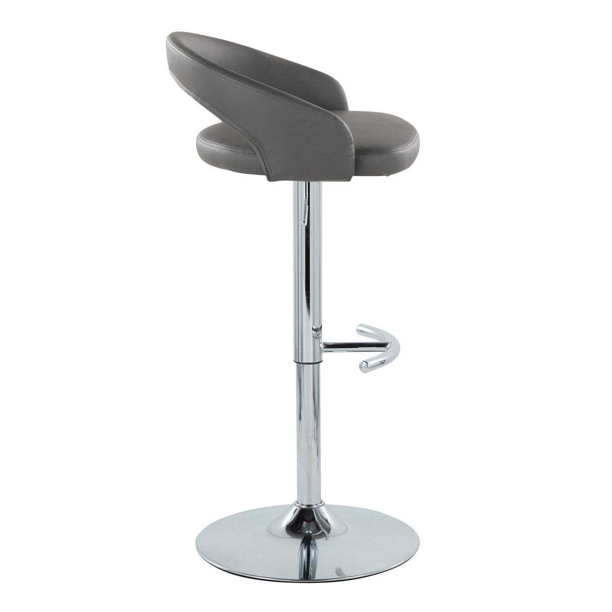 Grotto - Upholstered Adjustable Barstool - Chrome Metal Base
