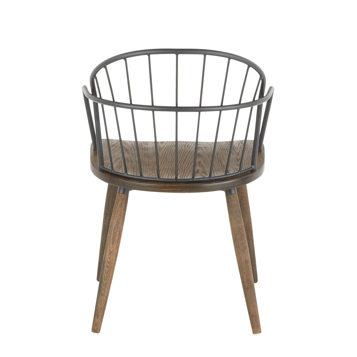 Riley - Industrial Chair (Set of 2) - Dark Walnut Wood And Black Metal