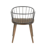 Riley - Industrial Chair (Set of 2) - Dark Walnut Wood And Black Metal