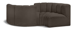 Arc - Boucle Fabric 4 Piece Curved Modular Sofa