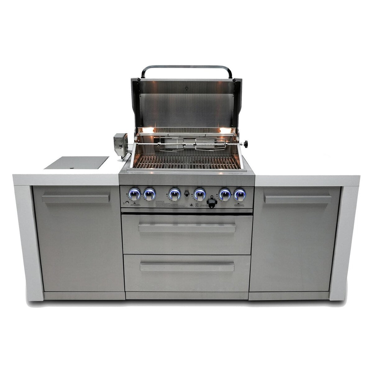 Mont Alpi Deluxe Series 7 Ft Propane Outdoor Kitchen Island w/ Side Burner - MAi400-D