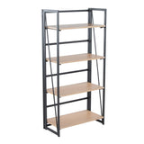 Dakota - Contemporary Bookcase - Black Painted Metal And Natural Wood