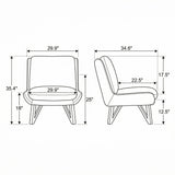 Armless Accent Chair - Dark Navy