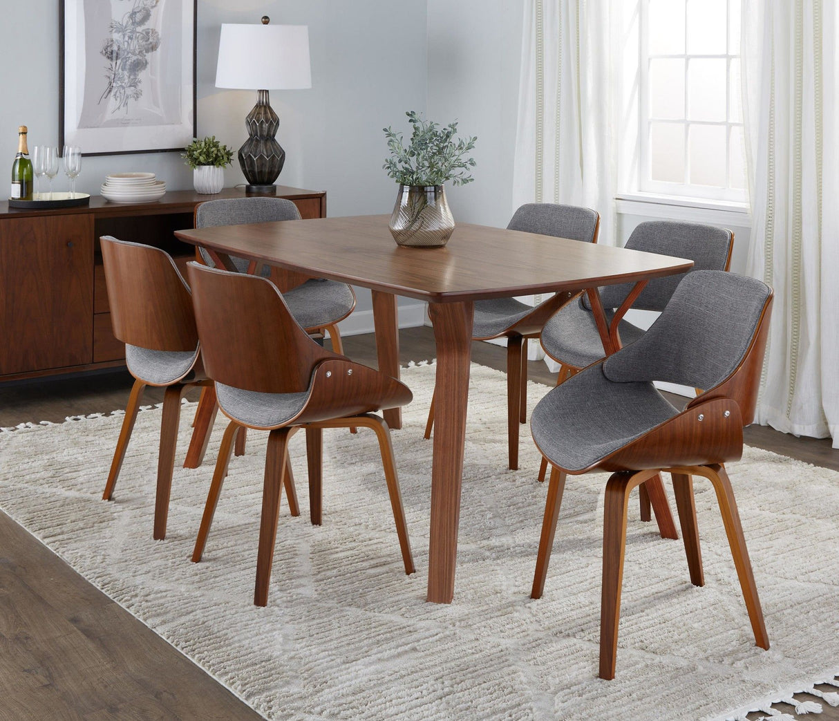 Folia - Fabrizzi 7 Piece Dining Set - Dark Gray