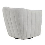 Finley - Upholstered Contemporary Swivel Accent Chair - Black Metal