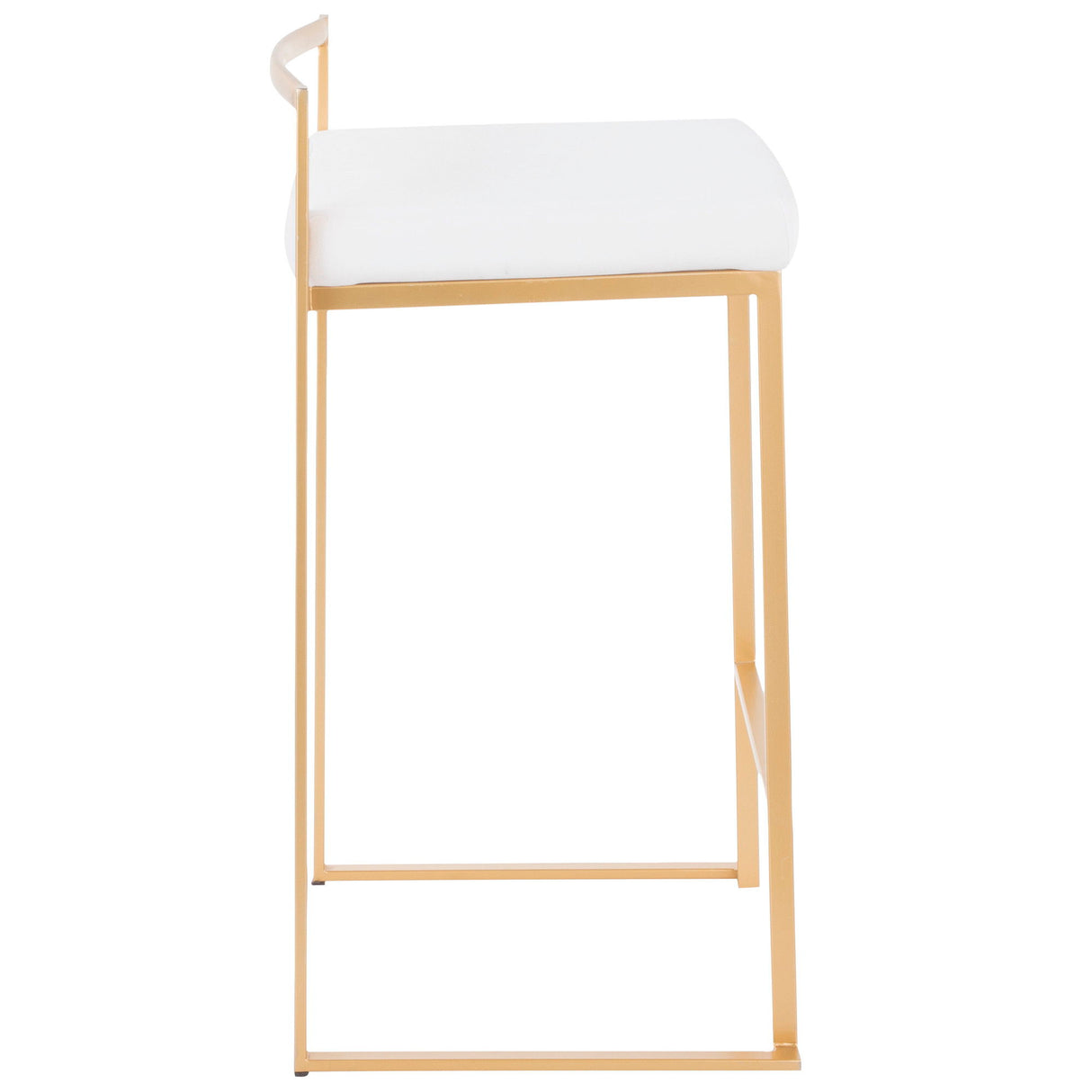 Fuji - Counter Stool With Cushion - Gold Legs