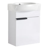 Soft Close Doors Bathroom Vanity With Sink, Compact Wall Mounted Design Basin