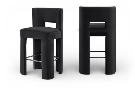 Zuno - Velvet Performance Fabric Upholstered Bar Stool (Set of 2)