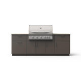 Blaze Sunrise 8-Ft Outdoor Kitchen Island w/ 40-Inch LTE+ Propane Grill in Gunmetal w/ Aeris Countertop