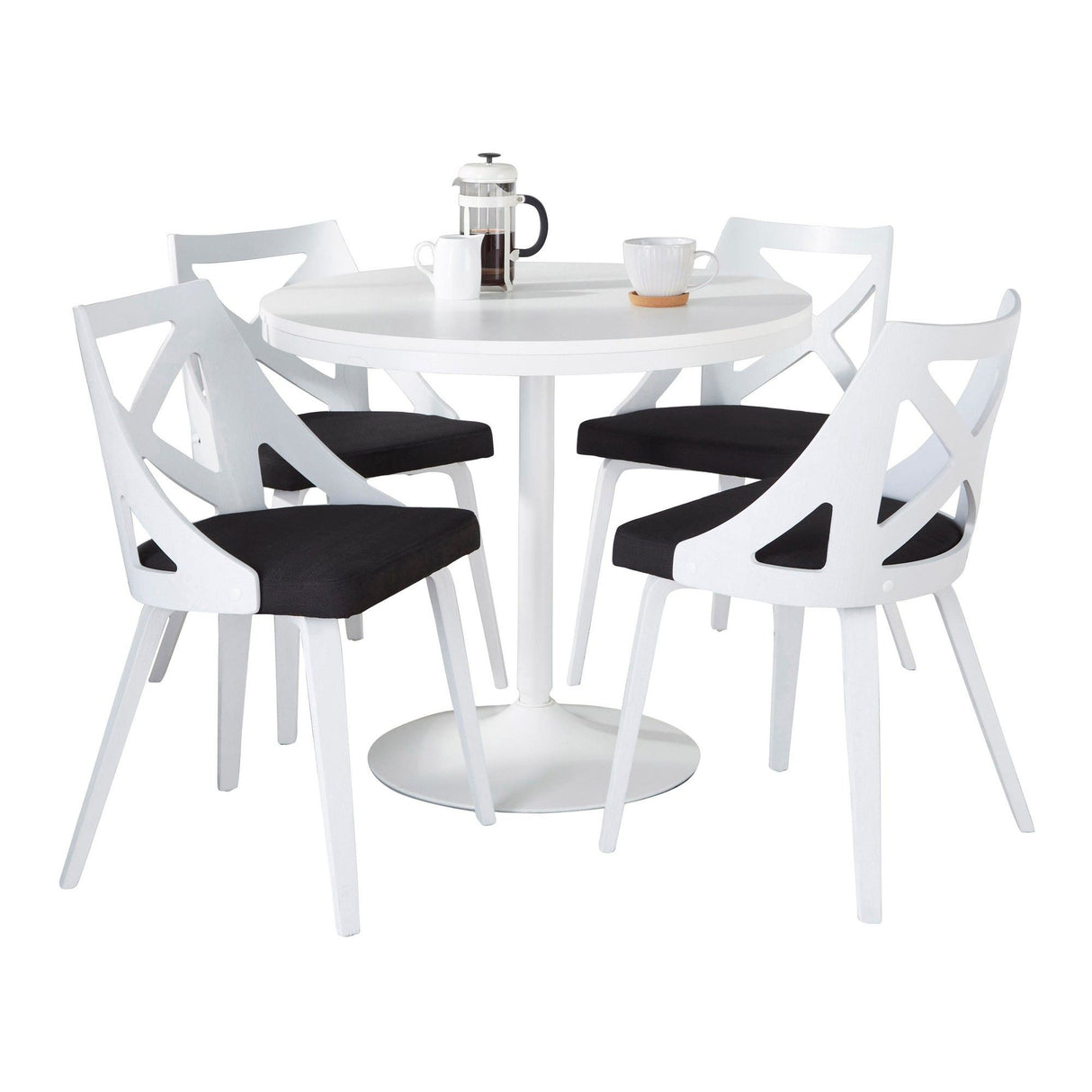 Dakota - Charlotte 5 Piece Dining Room Set With White Table