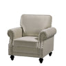 Upholstered Accent Armchair With Turned Legs For Living Room