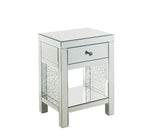 Nysa - 18" X 14" Accent Table - Mirrored & Faux Crystals