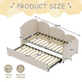 Modern Velvet Upholstered Daybed With Additional Bed Frame