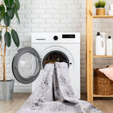 Maval - 6' X 9' Washable Area Rug - Gray / Gold