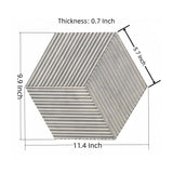 Hexagon Natural Stone Marble Tile, 3D Fluted (Set of 12)
