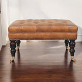 Buffalo - Leather Ottoman With Castor Legs