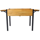 Raised Garden Bed With Metal Legs And Folding Storage Shelf