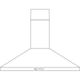 GE(R) 36" Wall-Mount Pyramid Chimney Hood - (JVW5361BJTS)