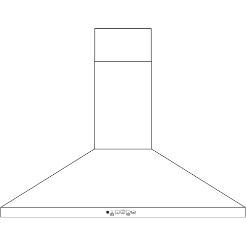 GE(R) 36" Wall-Mount Pyramid Chimney Hood - (JVW5361FJDS)