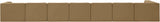 Rummi - Velvet Performance Fabric Upholstered 8 Piece Modular Sectional, L-Shaped (Right)
