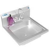 17 in. Stainless Steel Commercial Hand Sink with Gooseneck Faucet, Bowl Size 14" x 10" x 5" - SH17-4GNF.