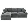 Cloud Sectional Sofa With Double Layer Cushion And Side Pockets, Free-Combined