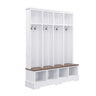 Hall Tree With 8 Hooks, Practical Entryway Bench With Open Compartments