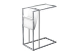 C-Shaped Accent Table Magazine Storage For Living Room - Chrome