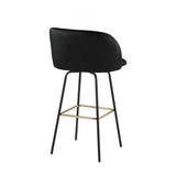Fran - Fixed-Height Velvet Swivel Barstool (Set of 2