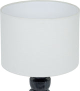 Opus - Genuine Marble, Linen Textured Fabric And Brass Table Lamp