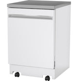 GE GPT225SGLWW - 24" Stainless Steel Interior Portable Dishwasher with Sanitize Cycle - White
