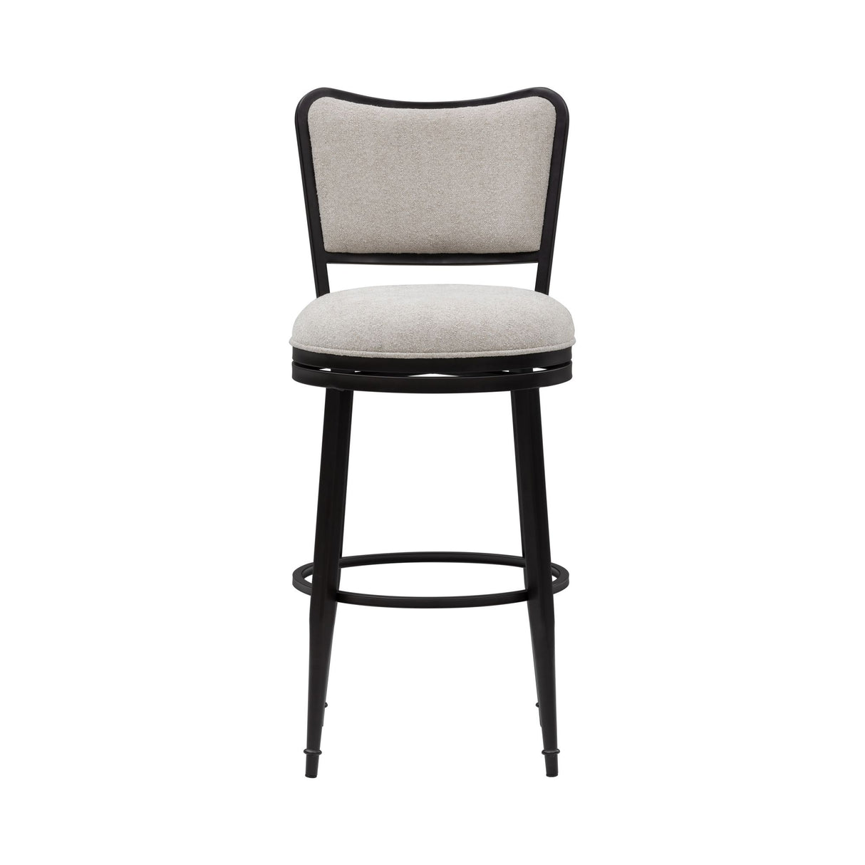 Baxter - Steel Frame Fabric Upholstered Swivel Bar Height Barstool