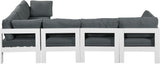 Nizuc - Outdoor Patio 6 Piece Modular Sectional With White Frame