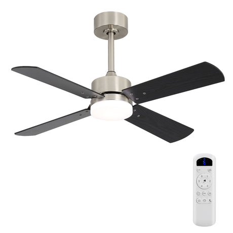 42" Ceiling Fan With Light And Memory Function, DC Reversible Motor, 4 Blades