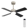 42" Ceiling Fan With Light And Memory Function, DC Reversible Motor, 4 Blades