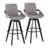 Cosmo - Fixed-Height Barstool (Set of 2) - Black Wood Base, Black Footrest