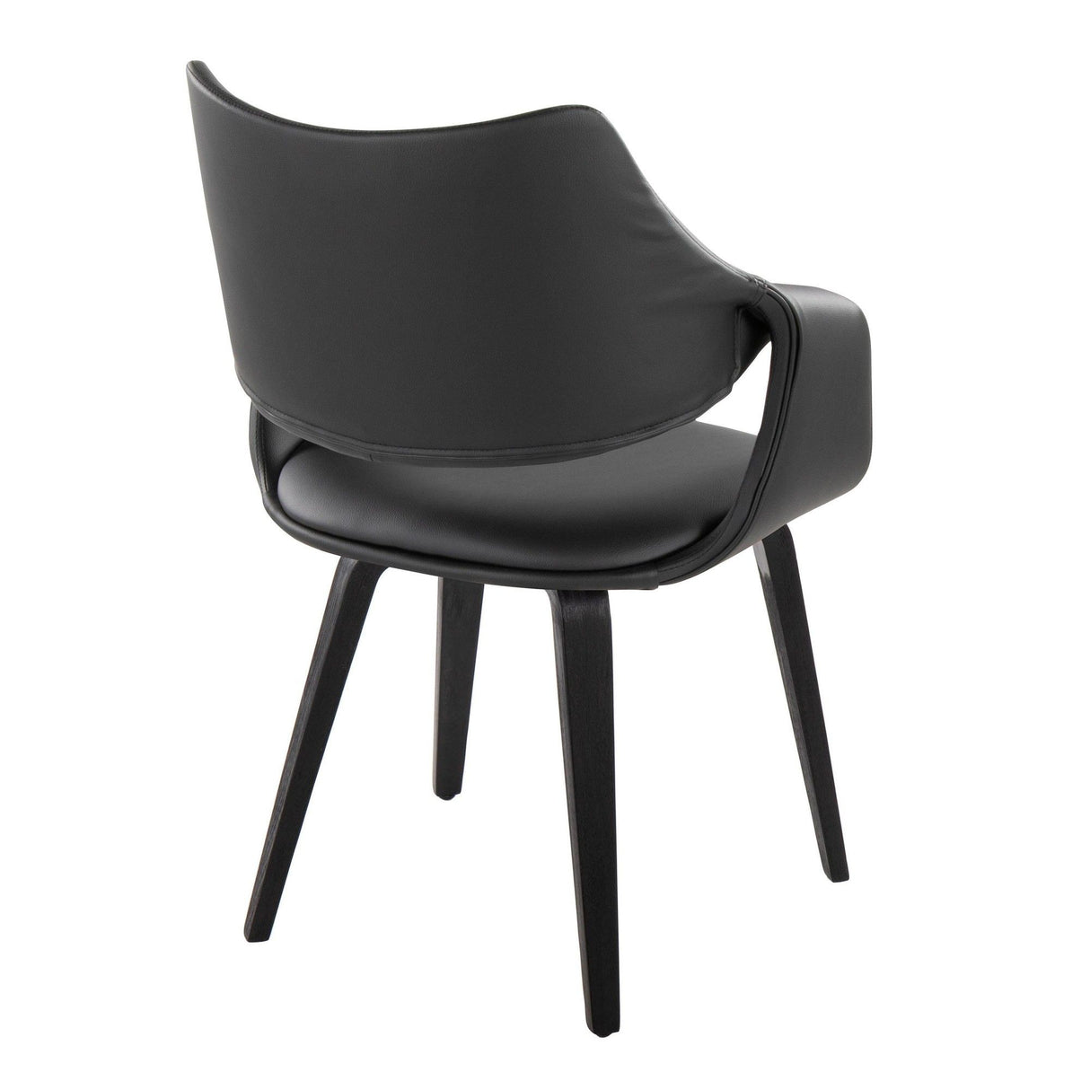 Curvo - High Back Upholstered Chair (Set of 2) - Black Wood Legs