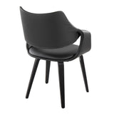 Curvo - High Back Upholstered Chair (Set of 2) - Black Wood Legs