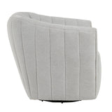 Finley - Upholstered Contemporary Swivel Accent Chair - Black Metal
