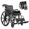 Lightweight Wheelchair Foldable For Adults, Manual Transport Chair With Double Brakes