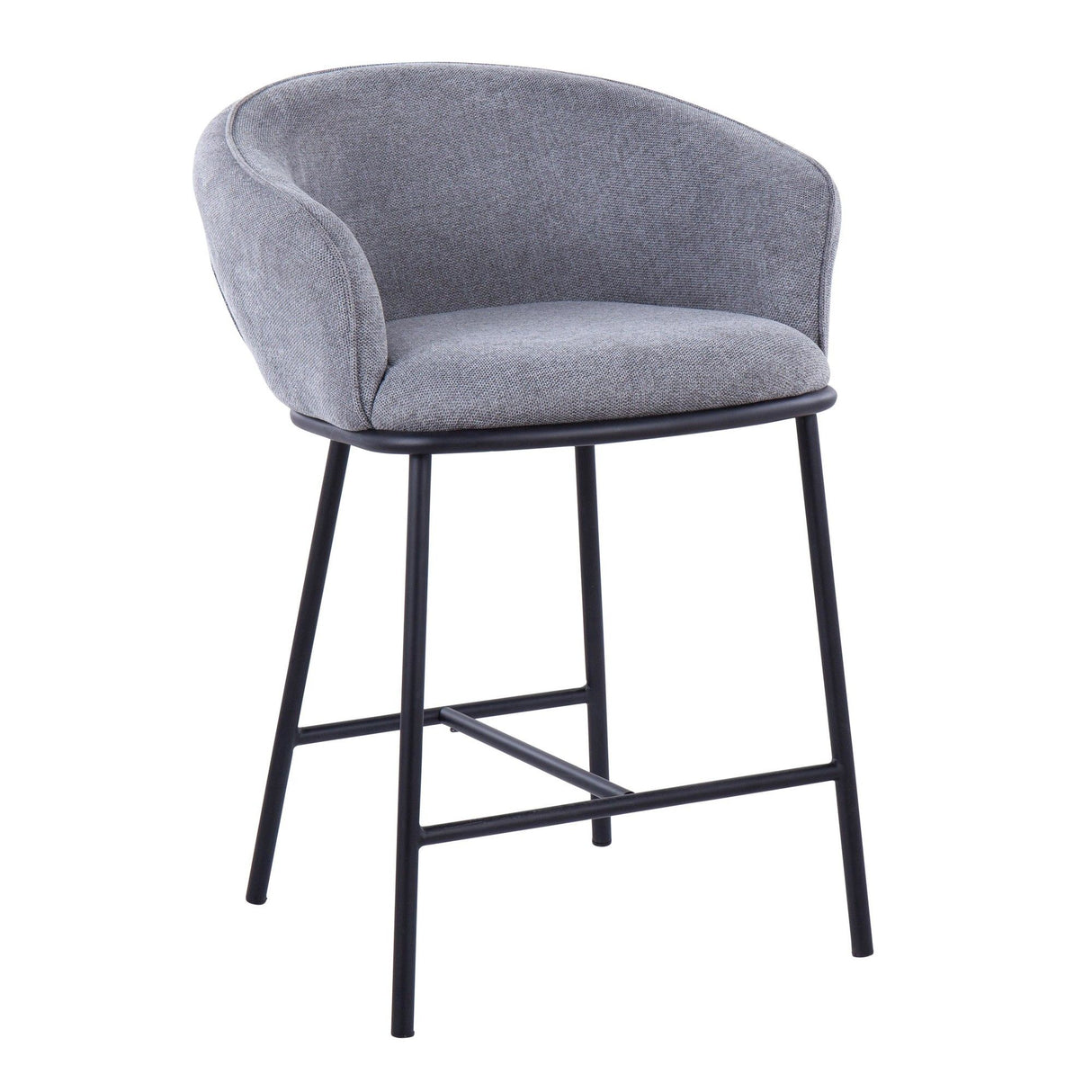 Ashland - Contemporary Counter Stool (Set of 2) - Black Steel Frame